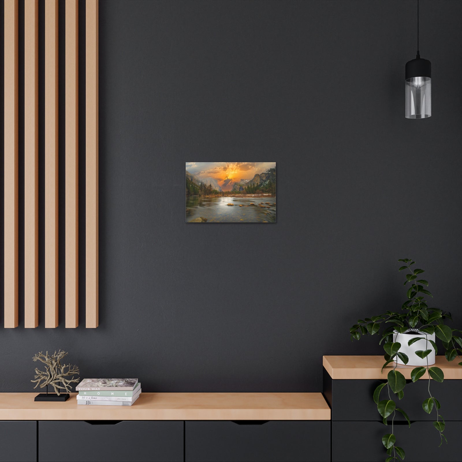 Golden Hour Over Mountain Nature Wilderness Photography Canvas Wall Art for Home Decor Ready-to-Hang-Express Your Love Gifts