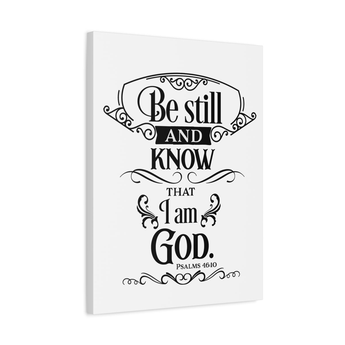 Scripture Canvas I Am God Psalm 46:10 Christian Wall Art Bible Verse Print Ready to Hang-Express Your Love Gifts