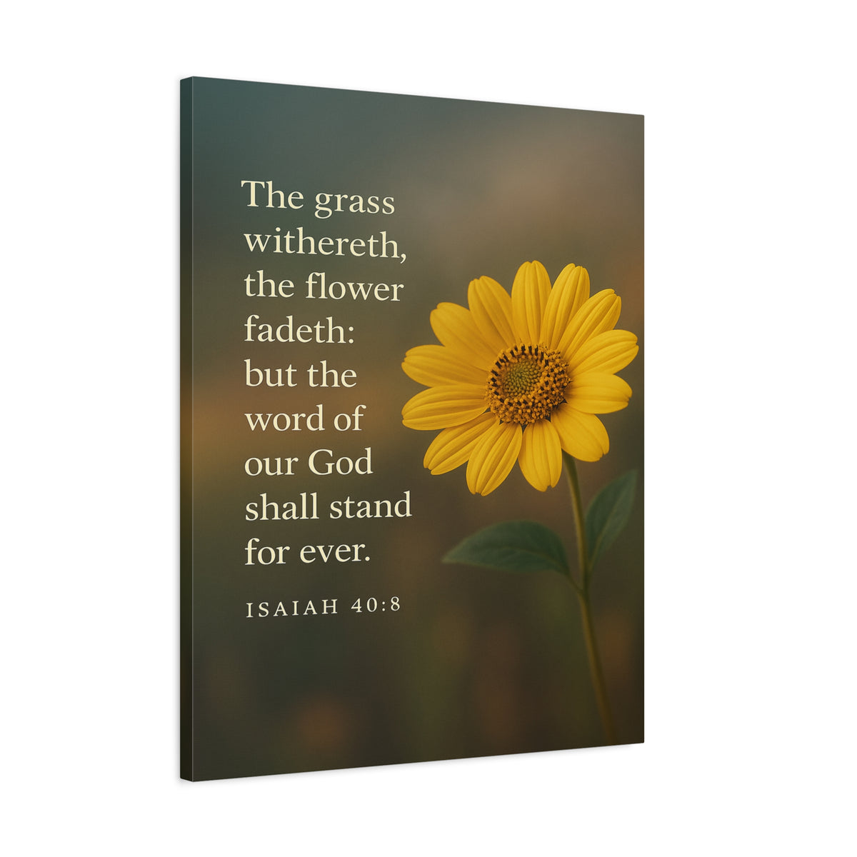 Bible Verse Canvas Isaiah 40:8 Christian Home Décor Wall Art Scripture Ready to Hang Faith Print-Express Your Love Gifts