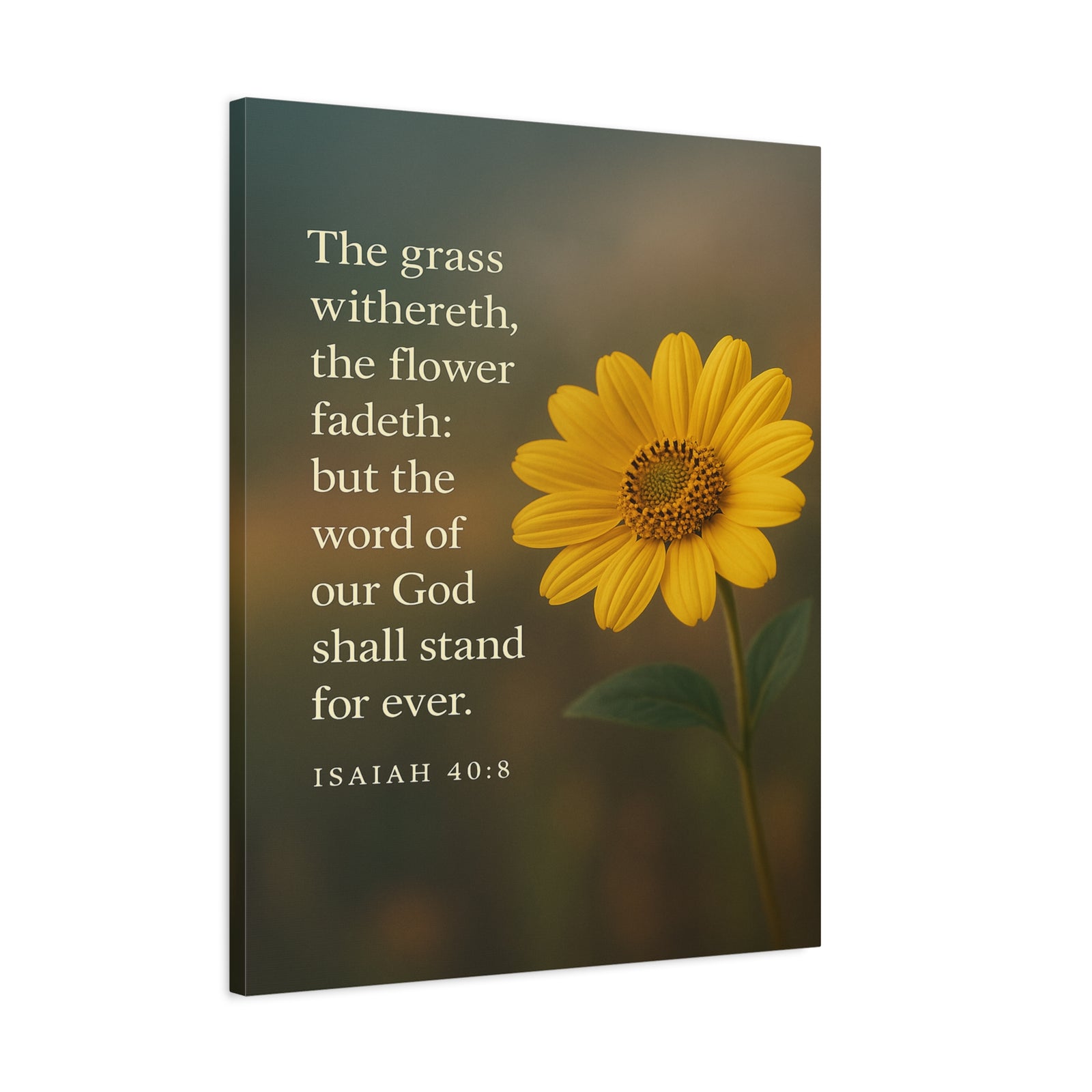 Bible Verse Canvas Isaiah 40:8 Christian Home Décor Wall Art Scripture Ready to Hang Faith Print-Express Your Love Gifts