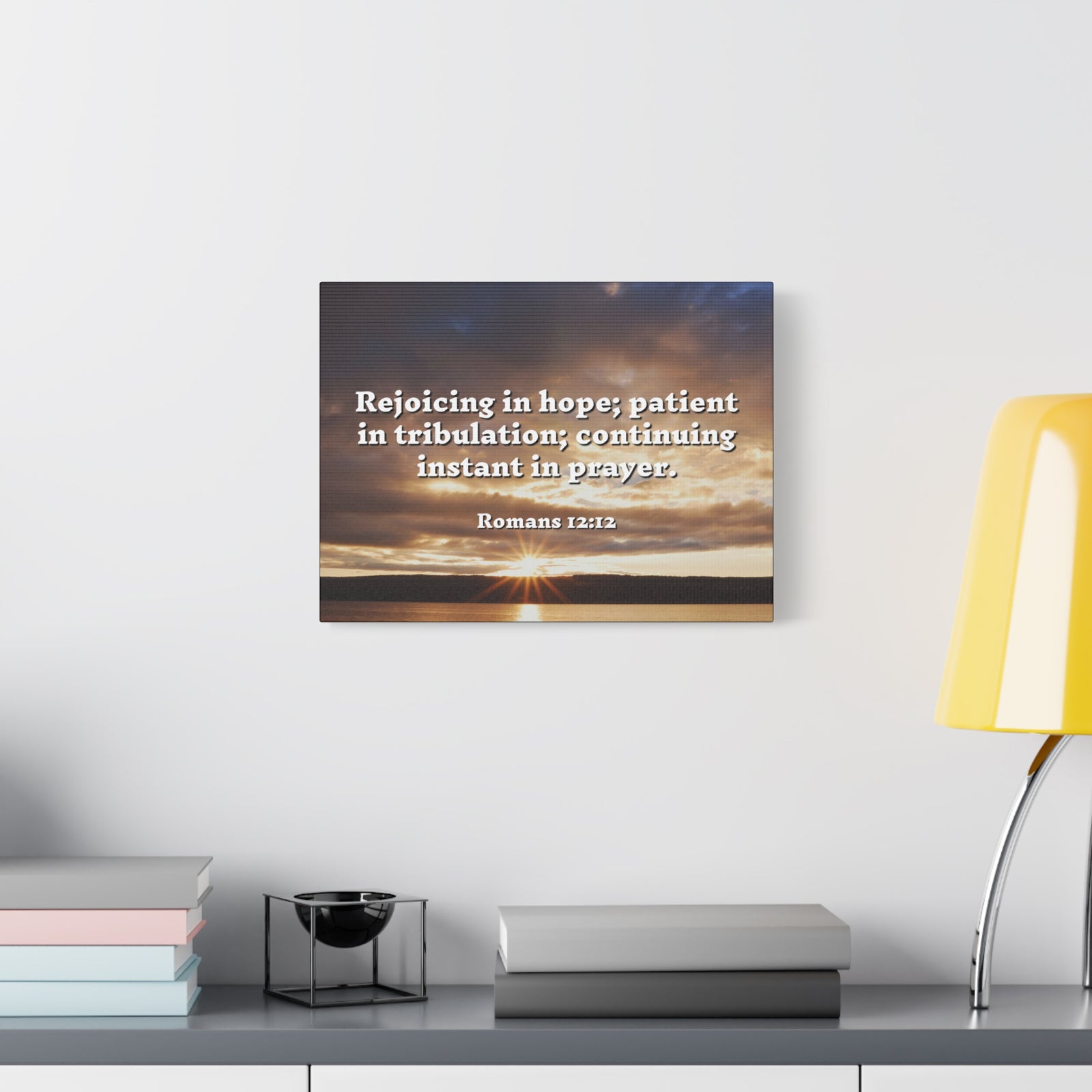 Scripture Walls Rejoicing In Hope Romans 12:12 Bible Verse Canvas Christian Wall Art Ready to Hang-Express Your Love Gifts