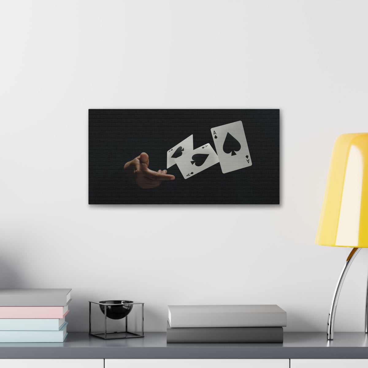 Magician Throwing Ace of Spades Playing Card Canvas Wall Art for Home Decor Ready-to-Hang-Express Your Love Gifts