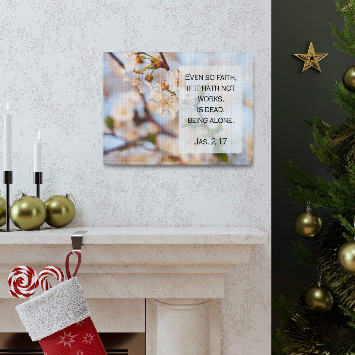 Scripture Walls Even So Faith Jas 2:17 Bible Verse Canvas Christian Wall Art Ready to Hang-Express Your Love Gifts