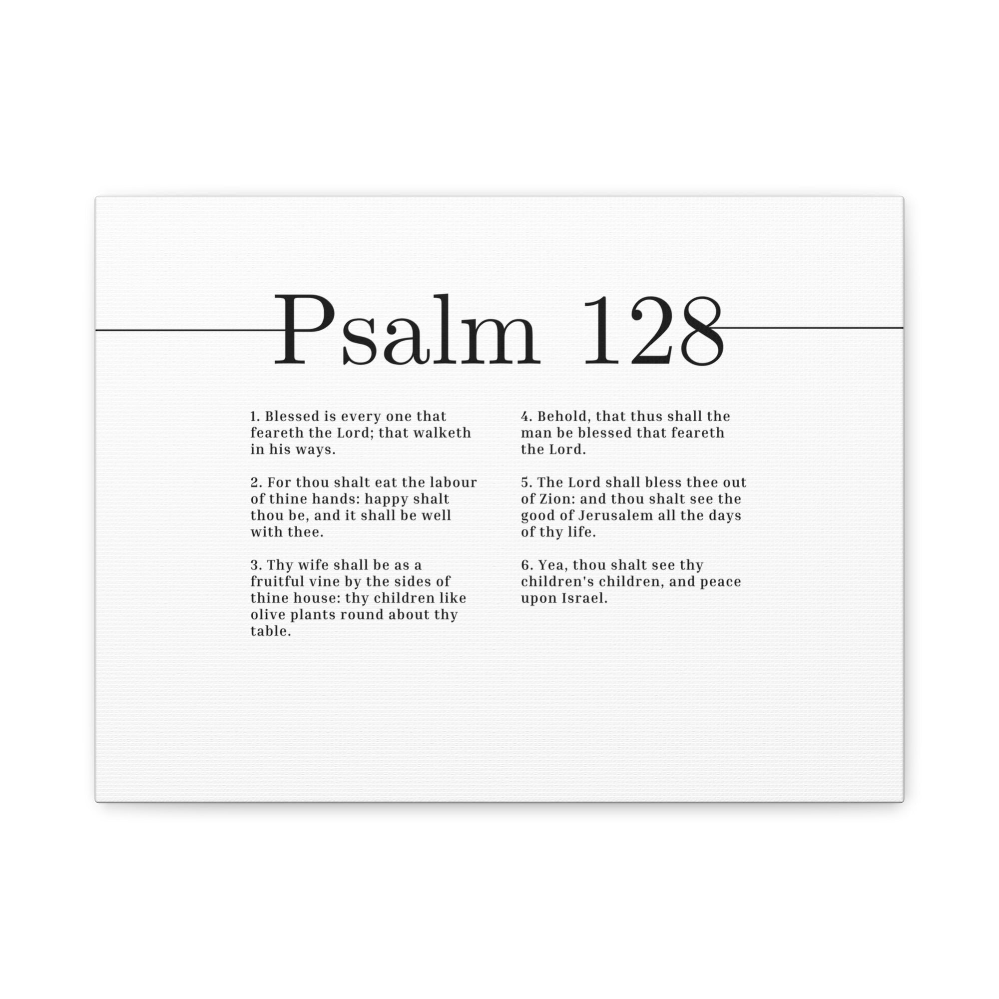 Scripture Canvas Blessed Is Every One Psalm 128 Christian Wall Art Bible Verse Print Ready to Hang-Express Your Love Gifts