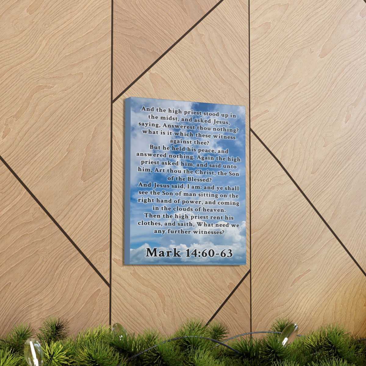 Scripture Walls Mark 14:60-63 KJV Bible Verse Canvas Christian Wall Art Ready to Hang Unframed-Express Your Love Gifts