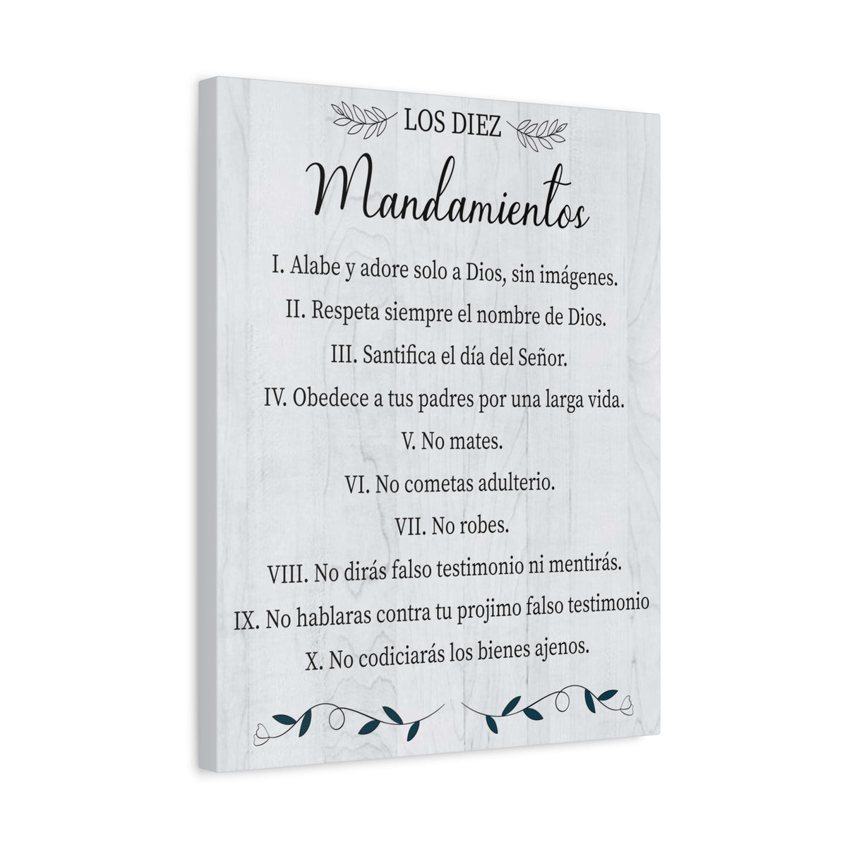 Los Diez Mandamientos 10 Commandments Exodus 20:2-17 Spanish Portrait Christian Wall Art Bible Verse Print Ready to Hang-Express Your Love Gifts