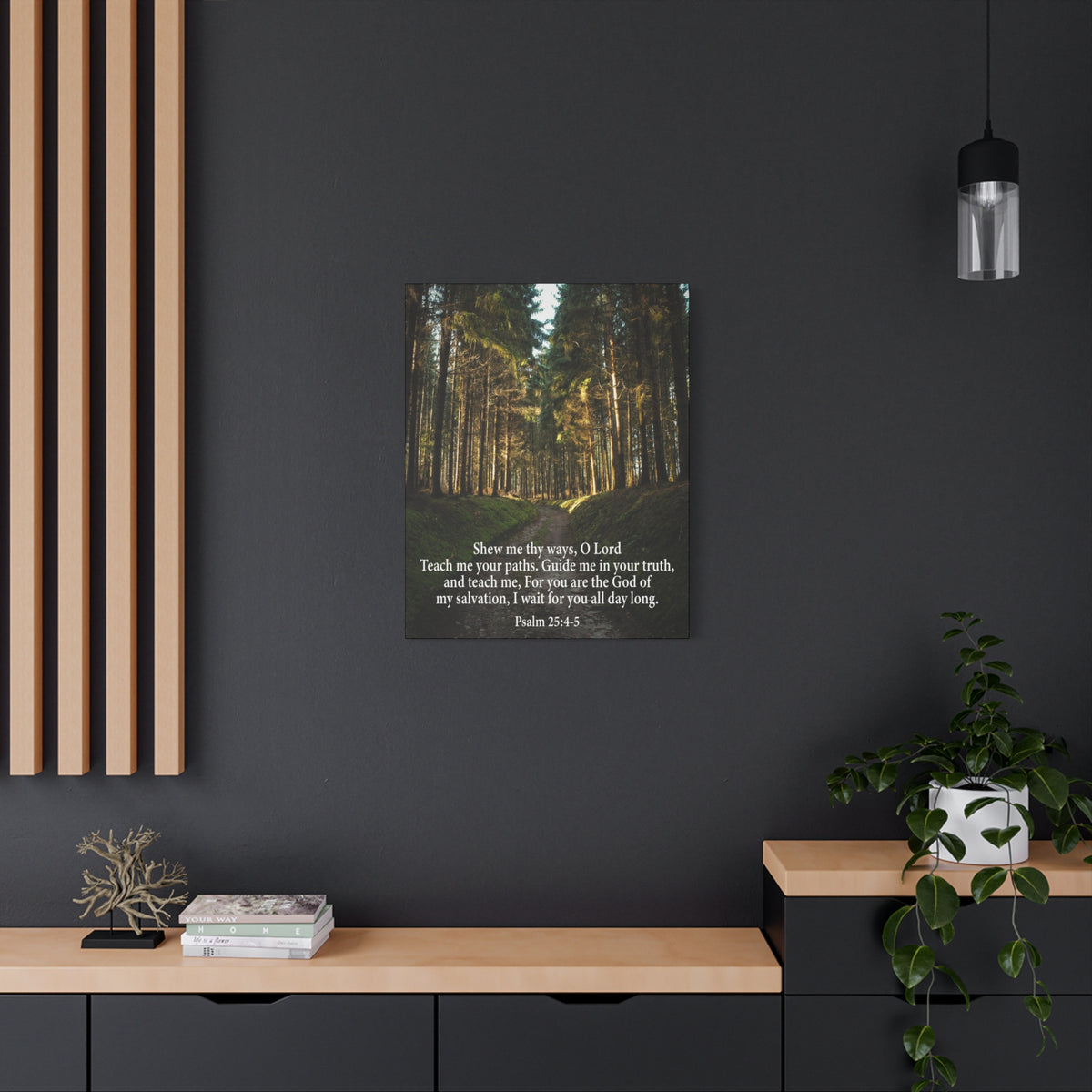 Scripture Canvas Baptism Psalm 25:4-5 Christian Wall Art Bible Verse Print Ready to Hang-Express Your Love Gifts