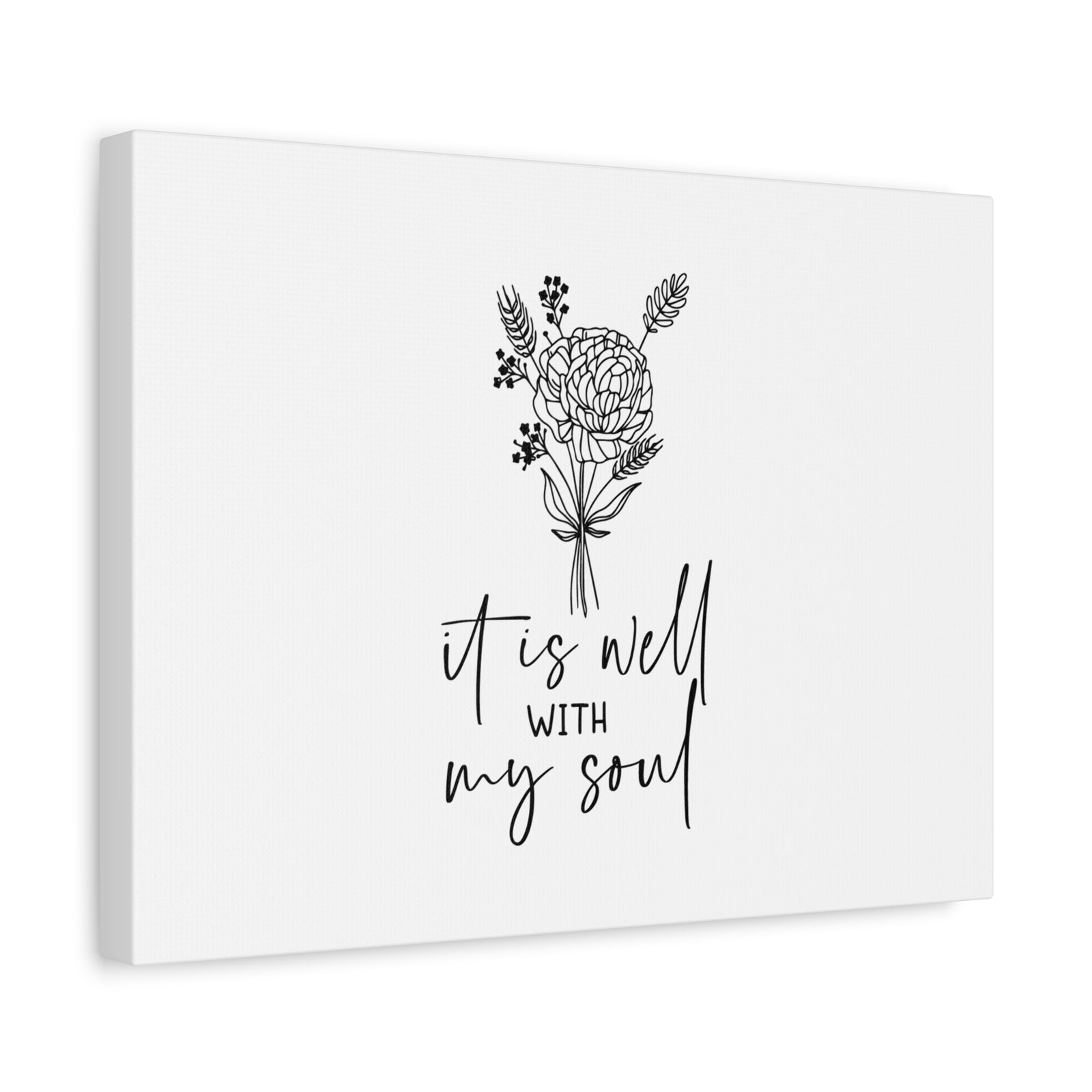 Scripture Canvas It Is Well With My Soul Psalm 42:7 Flower Christian Wall Art Bible Verse Print Ready to Hang-Express Your Love Gifts