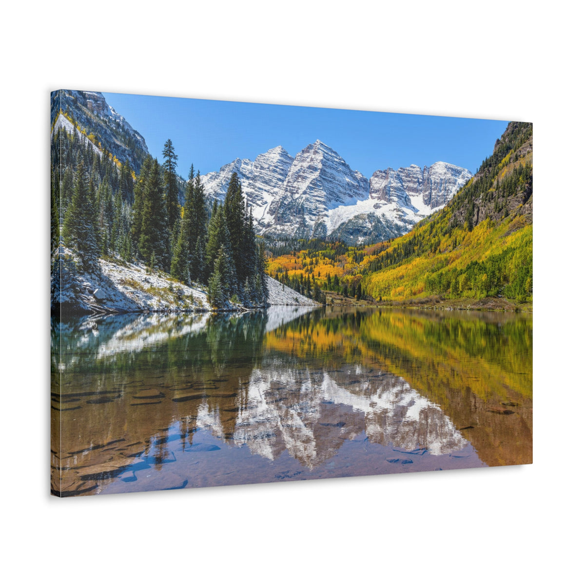 Forest Lake Mountains Nature Wilderness Photography Canvas Wall Art for Home Decor Ready-to-Hang-Express Your Love Gifts
