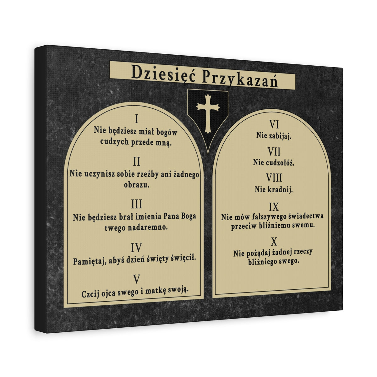 Scripture Walls Dziesięć Przykazań Ten Commandments Polish Bible Verse Canvas Christian Wall Art Ready to Hang Unframed-Express Your Love Gifts
