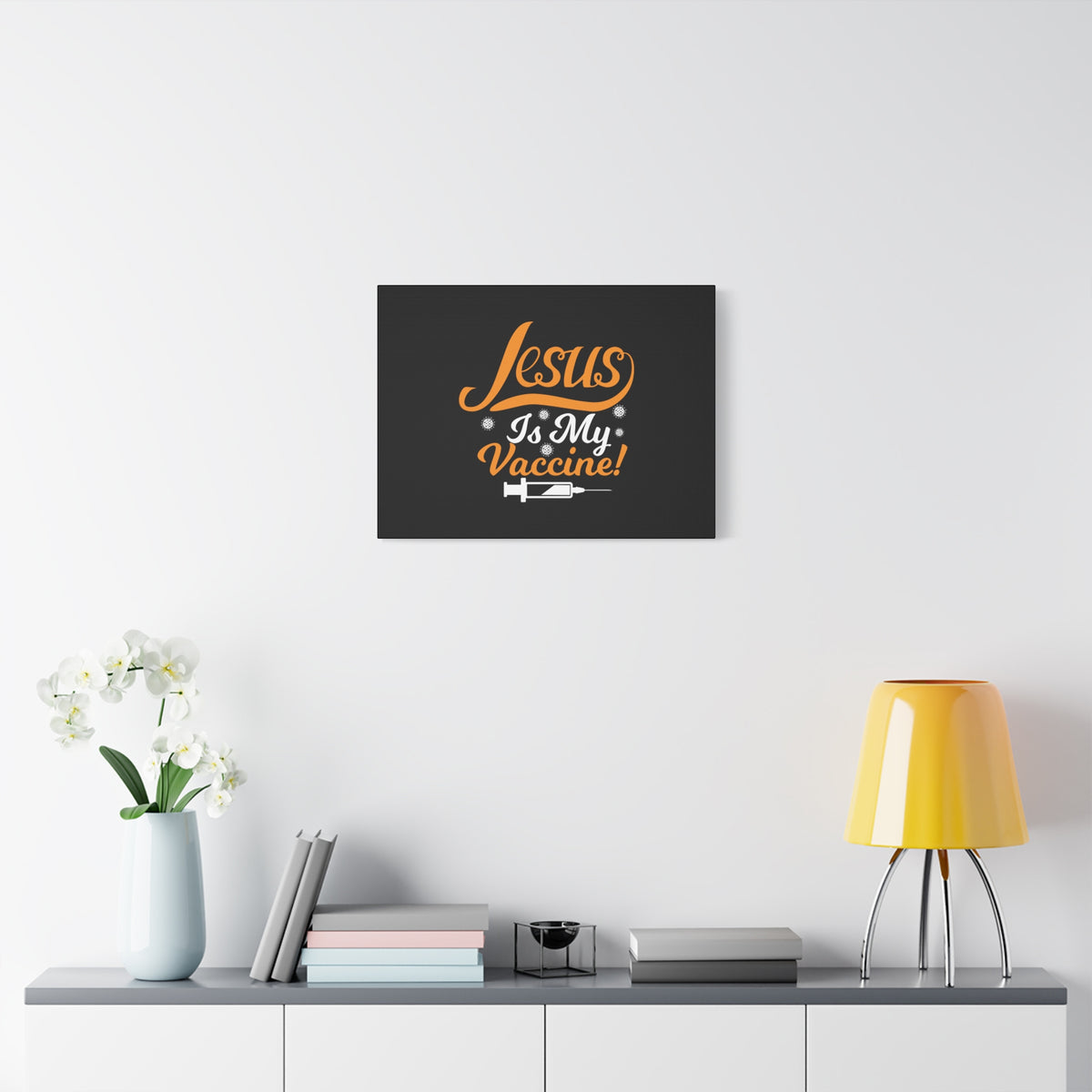 Scripture Canvas Jesus Is My Vaccine Psalm 63:3 Christian Wall Art Bible Verse Print Ready to Hang-Express Your Love Gifts