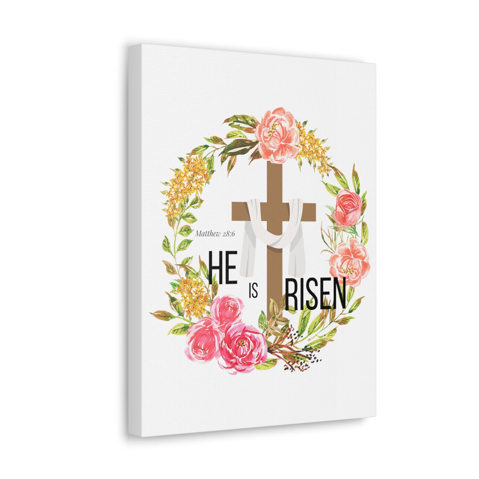 Scripture Walls Matthew 28:6 He Is Risen Bible Verse Canvas Christian Wall Art Ready to Hang Unframed-Express Your Love Gifts