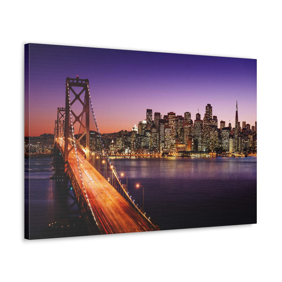San Francisco Night Skyline Canvas Artwork High-Quality Breathtaking Stunning Cityscape for Home Decor Ready to Hang-Express Your Love Gifts