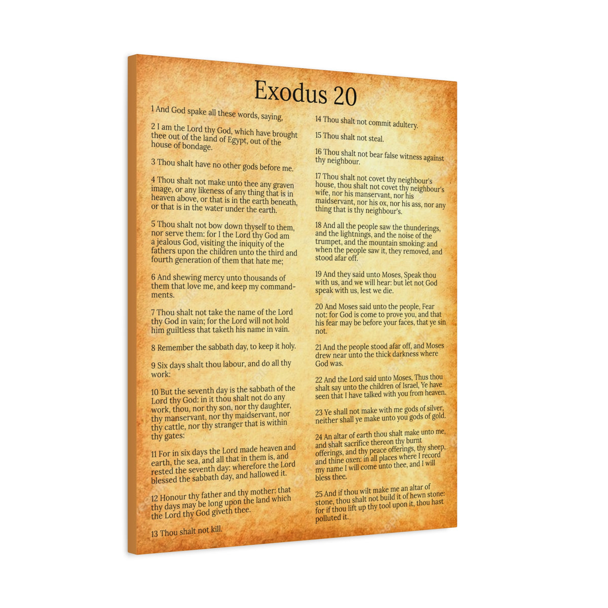 Scripture Walls Giving of the Law Exodus 20 Chapter Gold Christian Wall Art Print Ready to Hang Unframed-Express Your Love Gifts