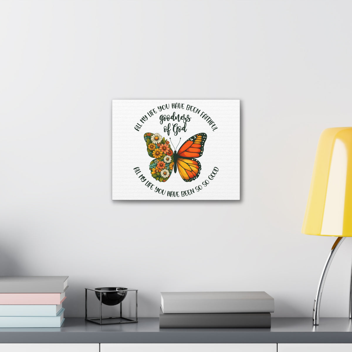 Scripture Walls Goodness of God Butterfly Bible Verse Canvas Christian Wall Art Ready to Hang Unframed-Express Your Love Gifts