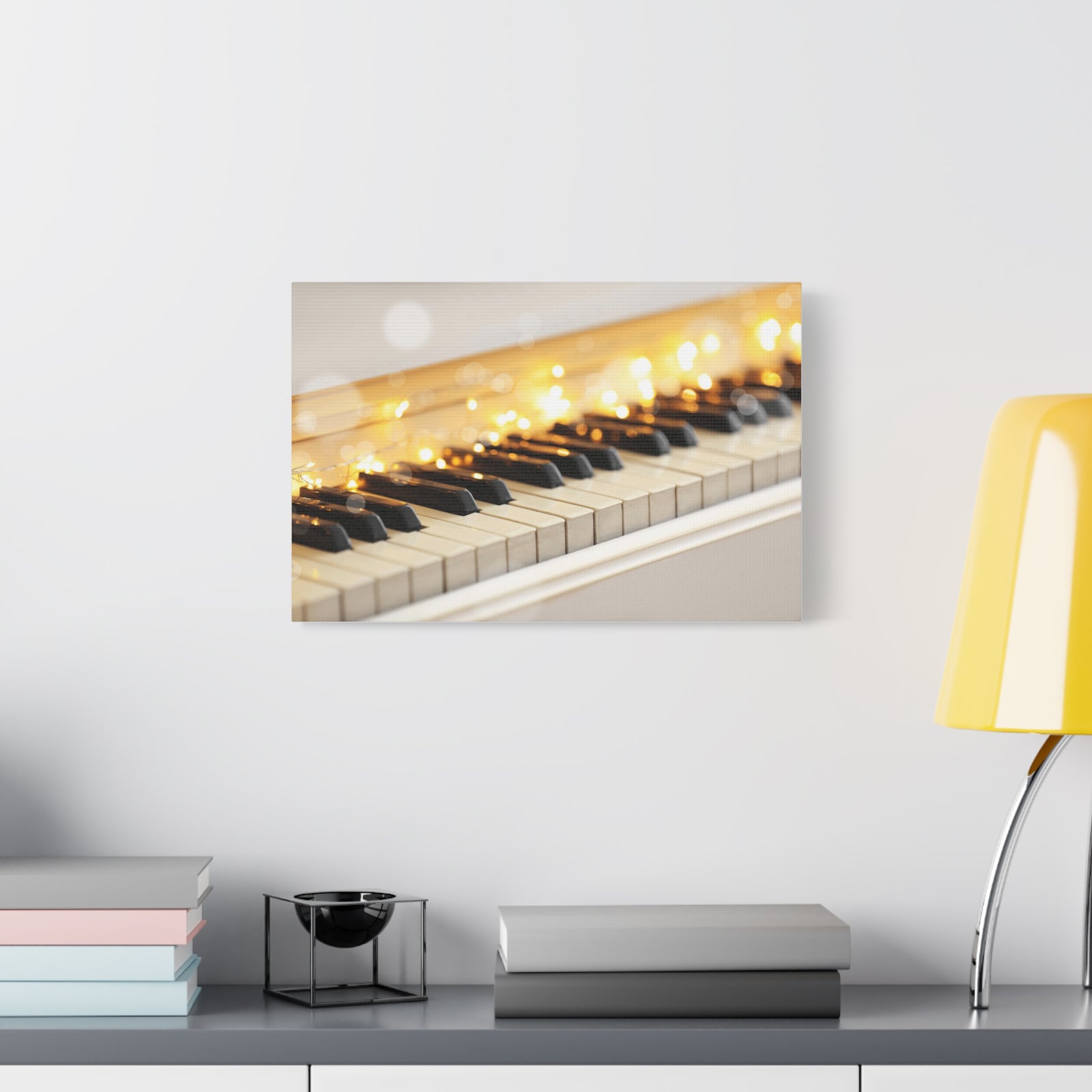 Light up Piano Keys Music Lover's Delight Piano Keyboard Canvas Wall Art for Home Decor Ready-to-Hang-Express Your Love Gifts