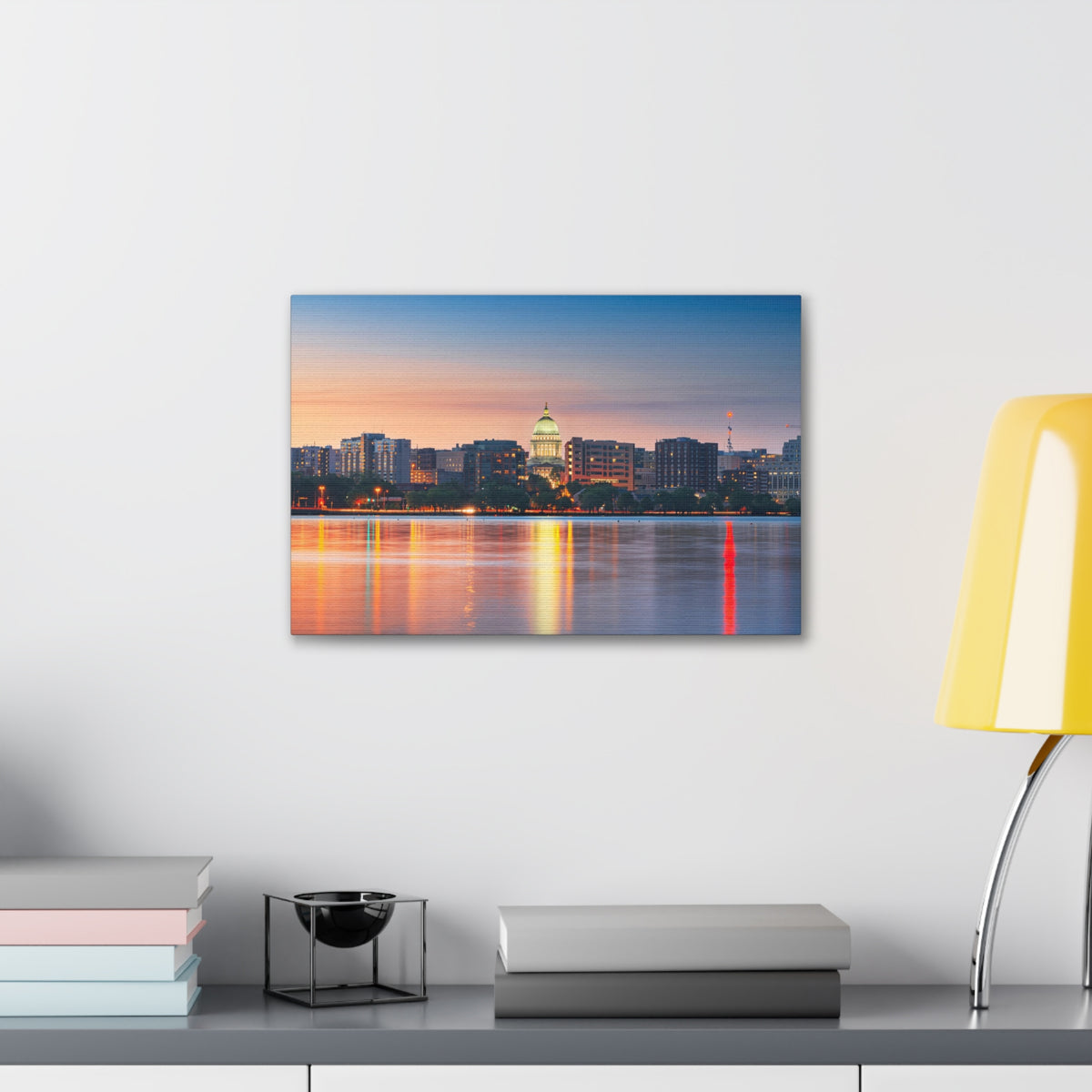 Madison Night Skyline Canvas Artwork High-Quality Breathtaking Stunning Cityscape for Home Decor Ready to Hang-Express Your Love Gifts