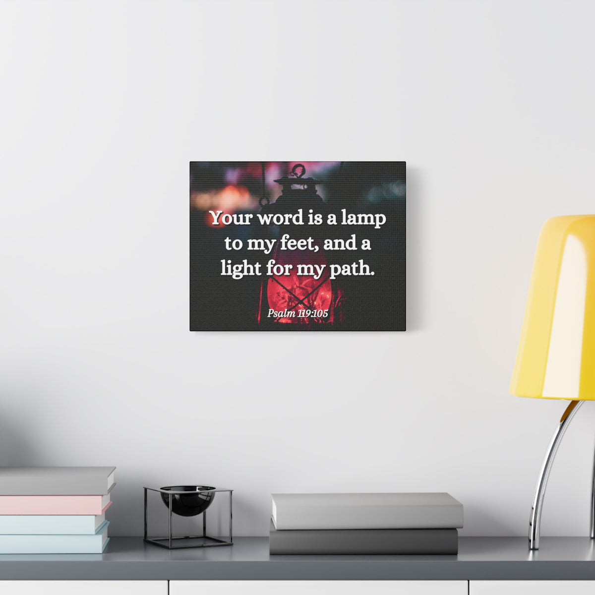 Scripture Canvas Your Words Is Lamp Psalm 119:105 Christian Wall Art Bible Verse Print Ready to Hang-Express Your Love Gifts