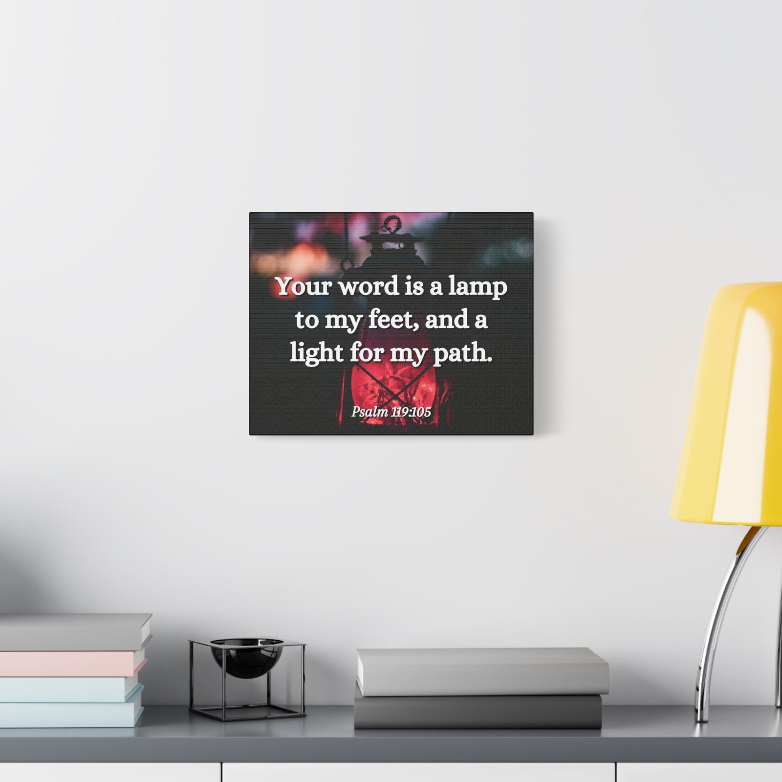 Scripture Canvas Your Words Is Lamp Psalm 119:105 Christian Wall Art Bible Verse Print Ready to Hang-Express Your Love Gifts