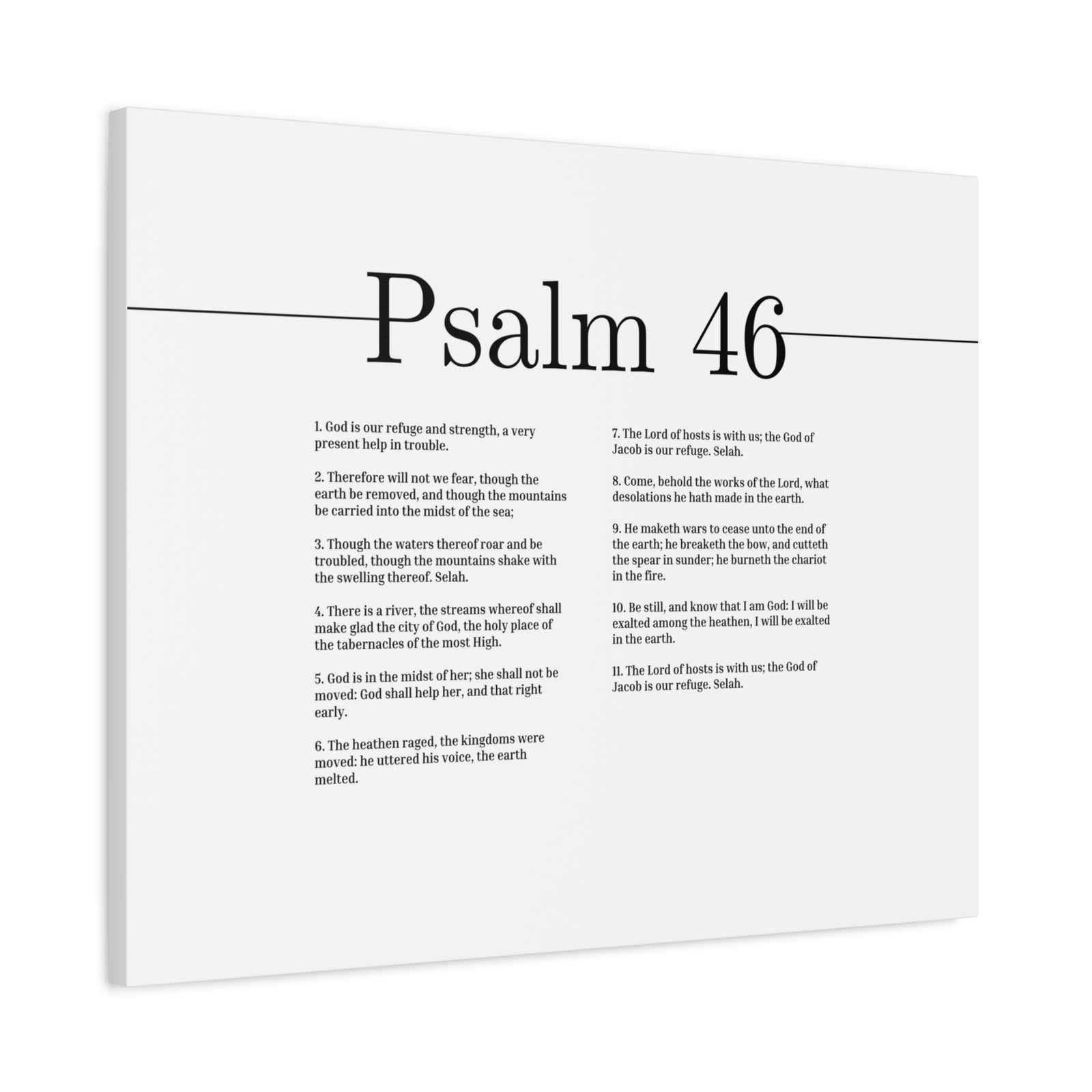 Scripture Canvas God Is Our Refuge And Strength Psalm 46 Christian Wall Art Bible Verse Print Ready to Hang-Express Your Love Gifts