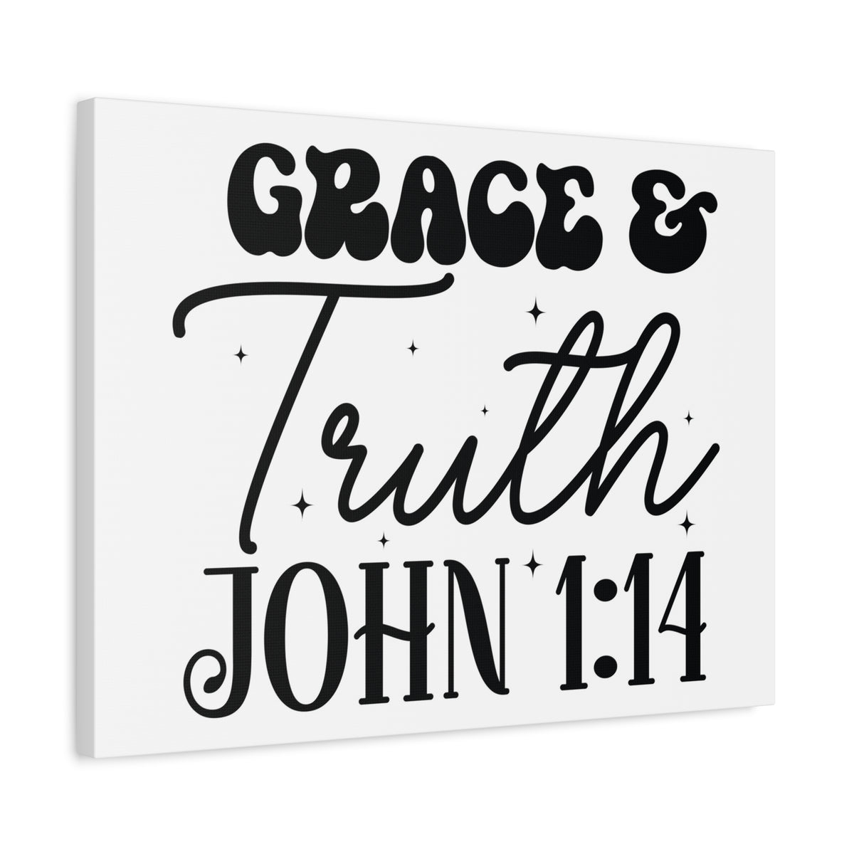 Scripture Walls John 1:14 Grace and Truth Bible Verse Canvas Christian Wall Art Ready to Hang Unframed-Express Your Love Gifts