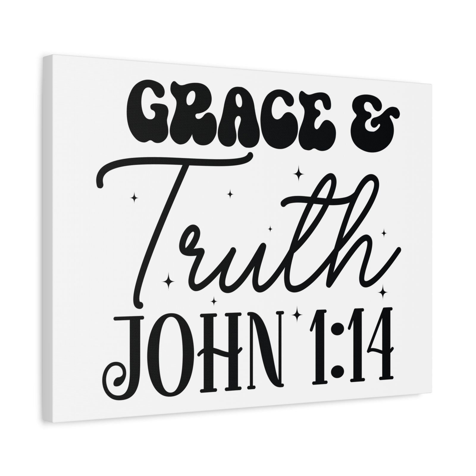 Scripture Walls John 1:14 Grace and Truth Bible Verse Canvas Christian Wall Art Ready to Hang Unframed-Express Your Love Gifts