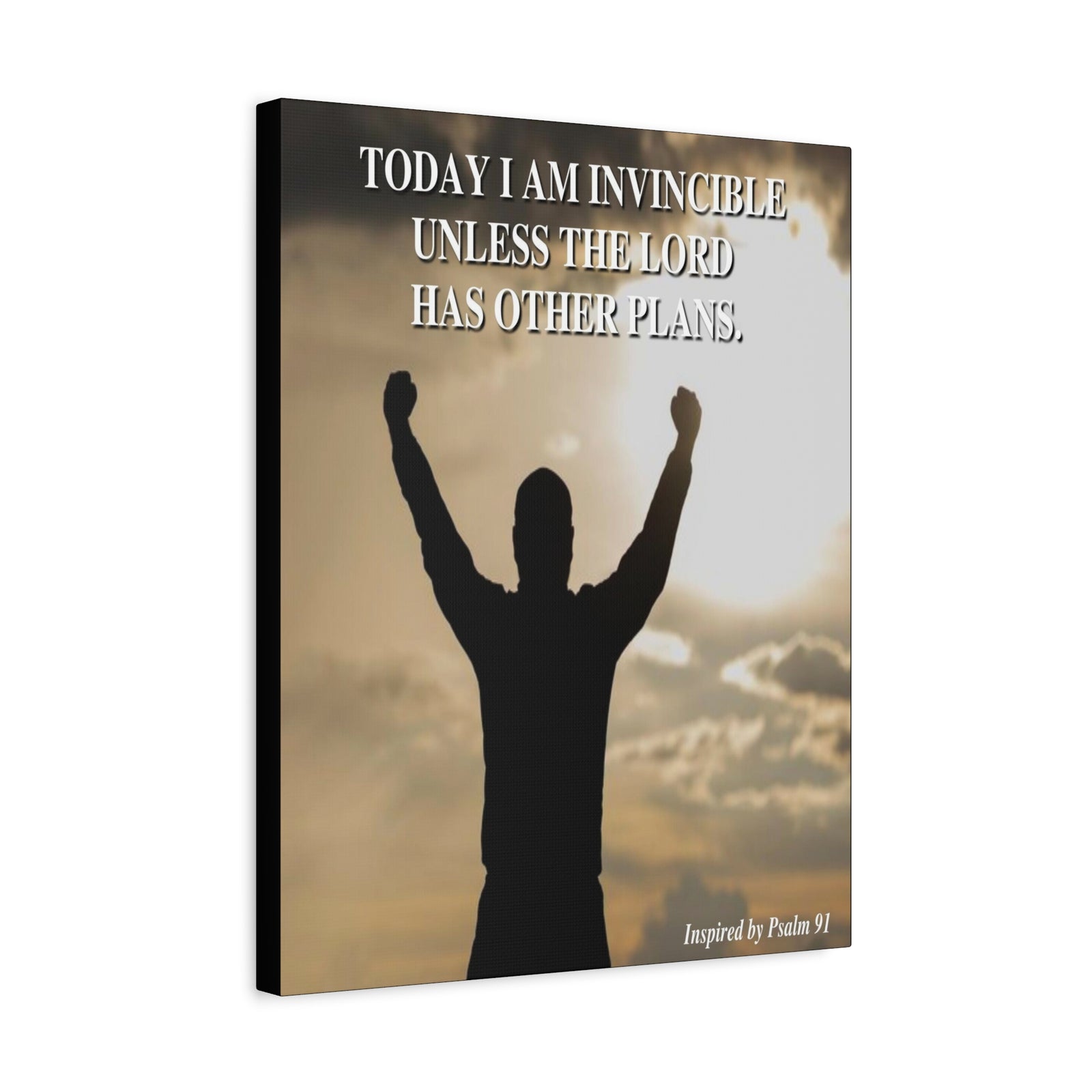 Scripture Walls Today I Am Invincible Canvas Psalm 91 Bible Verse Canvas Christian Wall Art Ready to Hang-Express Your Love Gifts