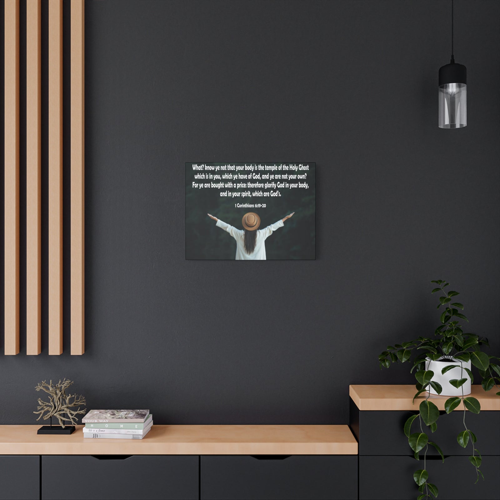 Bible Verse Canvas You Are Not Your Own 1 Corinthians 6:19-20 Christian Home Décor Wall Art Scripture Ready to Hang Faith Print-Express Your Love Gifts