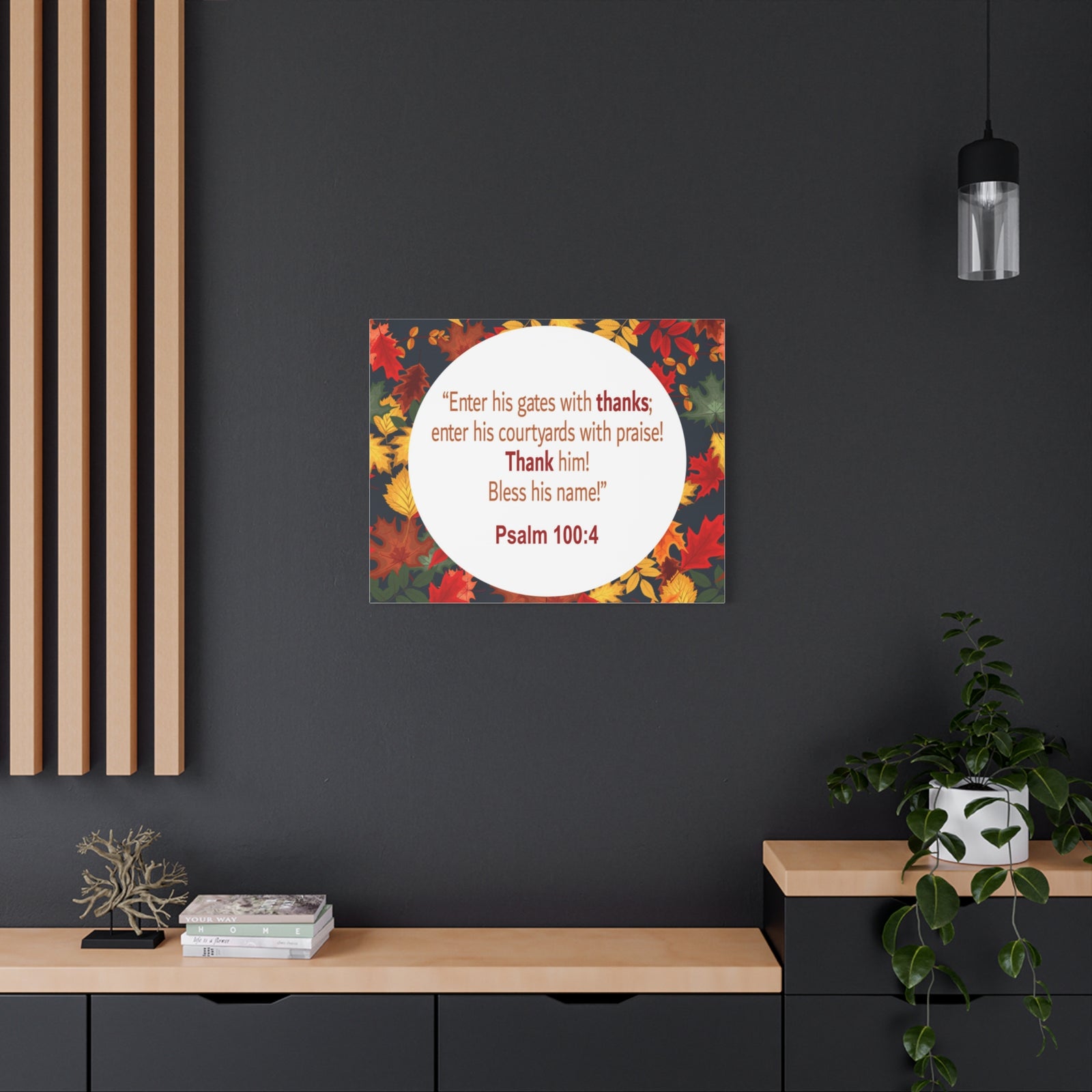 Scripture Walls Gates With Thanks Psalm 100:4 Bible Verse Canvas Christian Wall Art Ready to Hang-Express Your Love Gifts