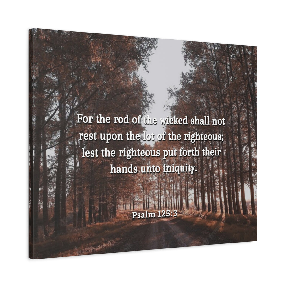 Scripture Canvas Righteous Psalm 125:3 Christian Wall Art Bible Verse Print Ready to Hang-Express Your Love Gifts