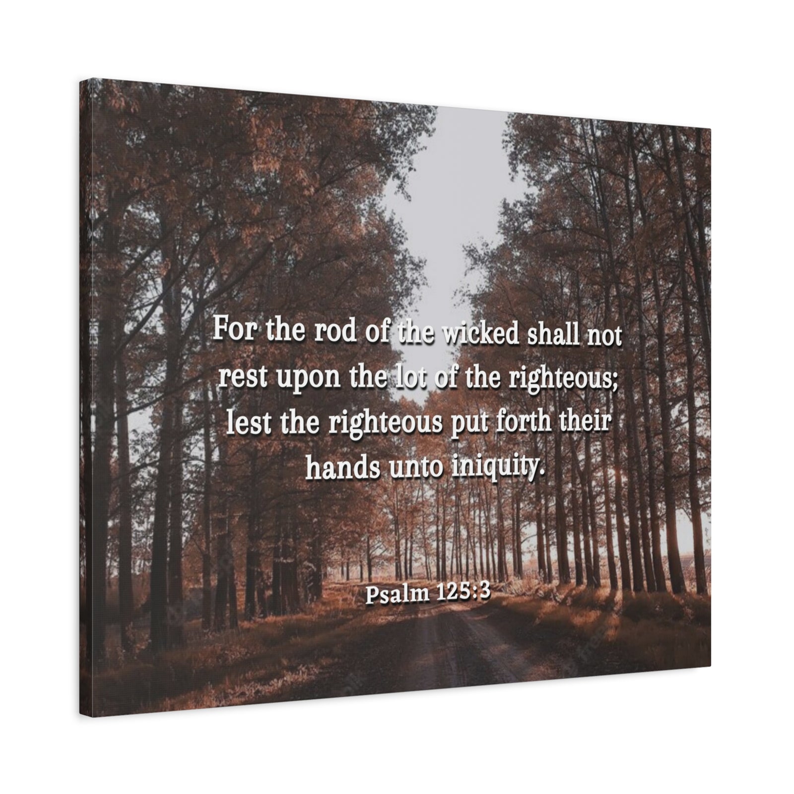 Scripture Canvas Righteous Psalm 125:3 Christian Wall Art Bible Verse Print Ready to Hang-Express Your Love Gifts