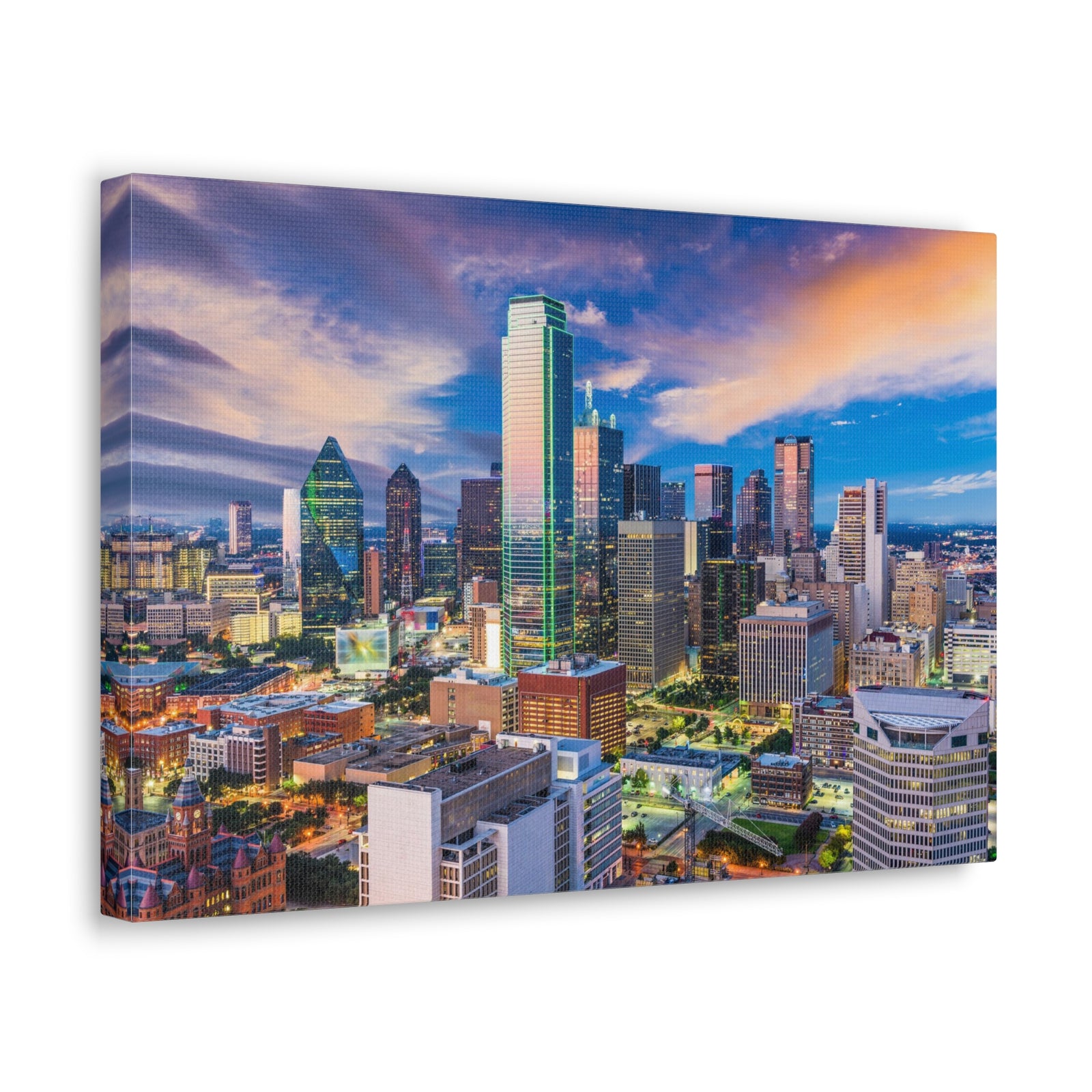 Dallas Daytime Skyline Canvas Artwork High-Quality Breathtaking Stunning Cityscape for Home Decor Ready to Hang-Express Your Love Gifts