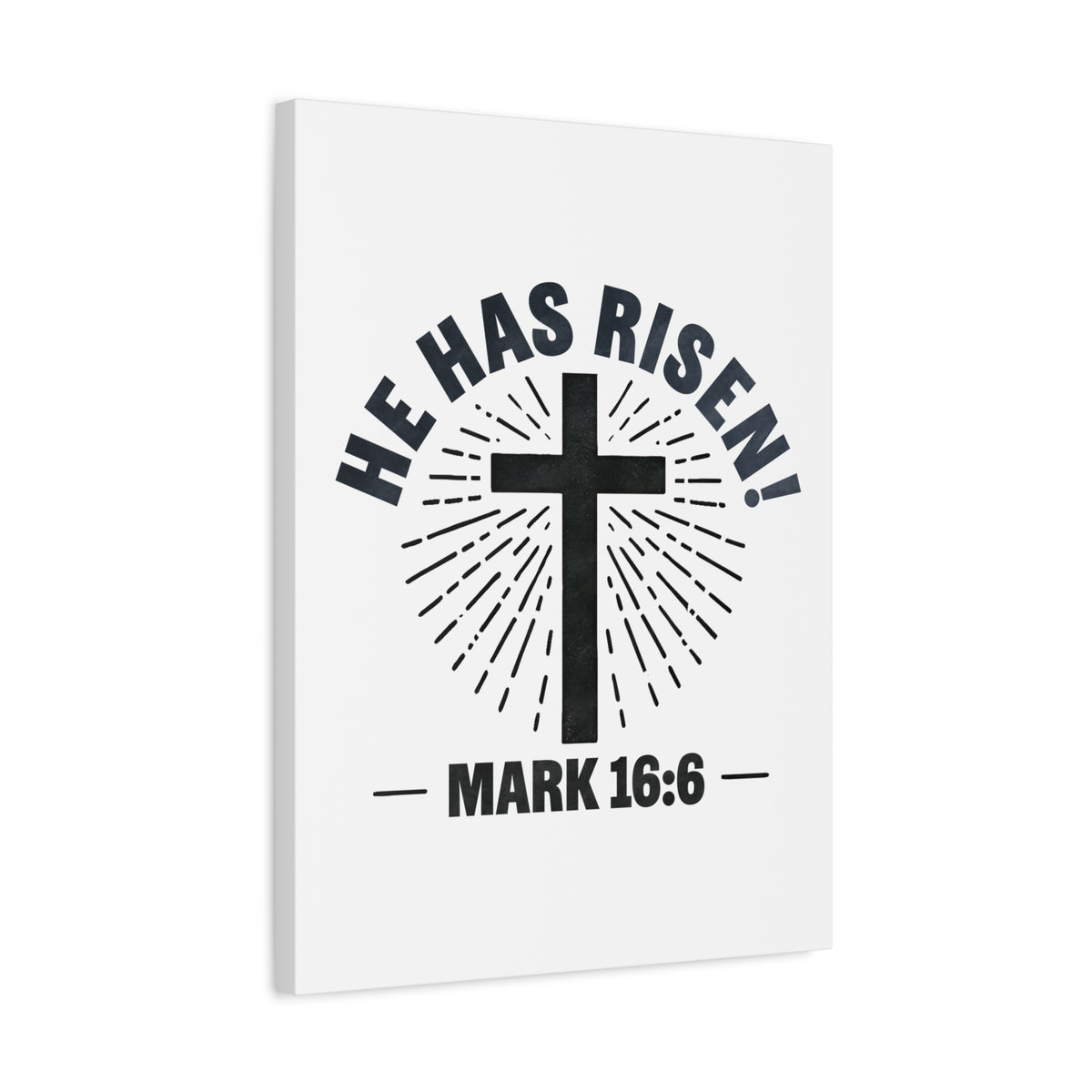 Scripture Walls Mark 16:6 He Has Risen! Cross Bible Verse Canvas Christian Wall Art Ready to Hang Unframed-Express Your Love Gifts