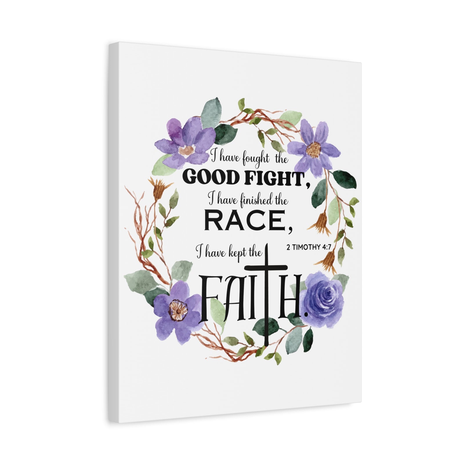 Scripture Walls 2 Timothy 4:7 Good Fight Bible Verse Canvas Christian Wall Art Ready to Hang Unframed-Express Your Love Gifts