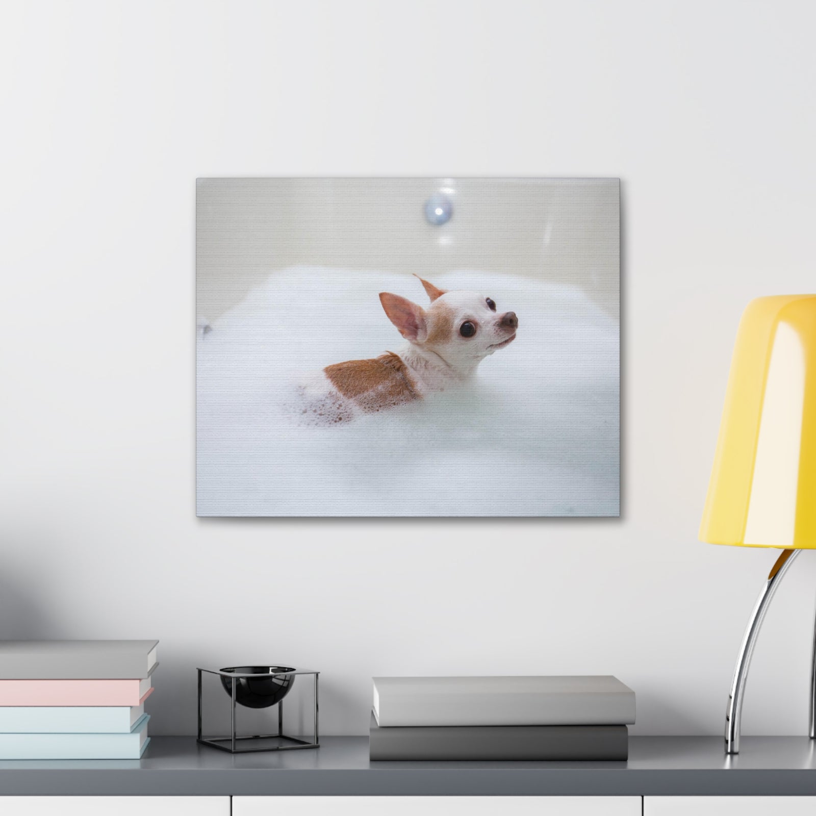 Cute Chihuahua Bathee Canvas Wall Art for Home Decor Ready-to-Hang-Express Your Love Gifts