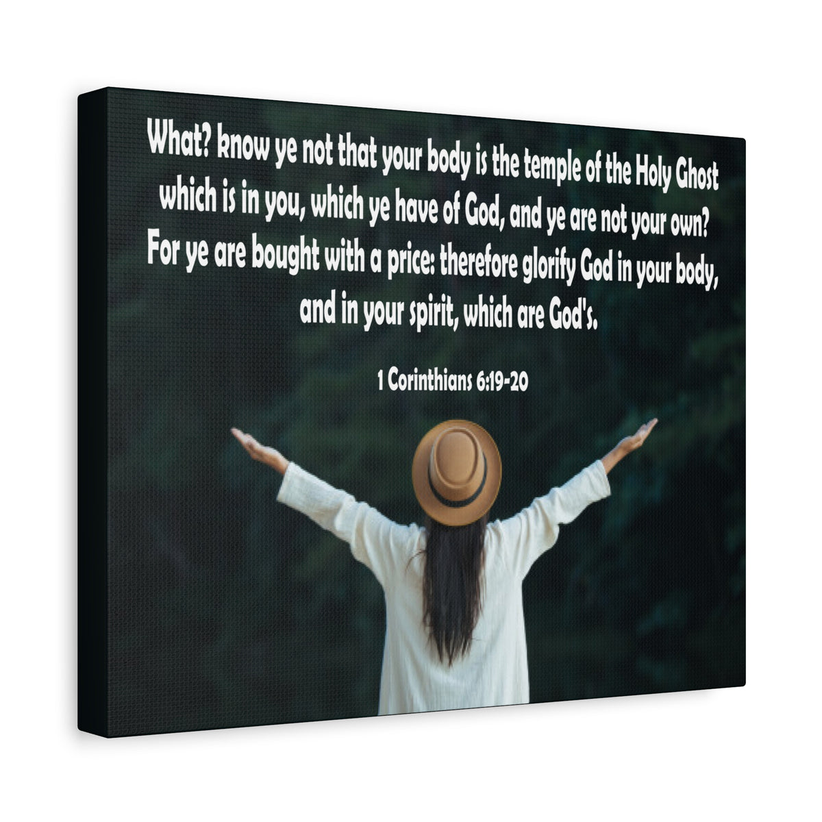 Bible Verse Canvas You Are Not Your Own 1 Corinthians 6:19-20 Christian Home Décor Wall Art Scripture Ready to Hang Faith Print-Express Your Love Gifts