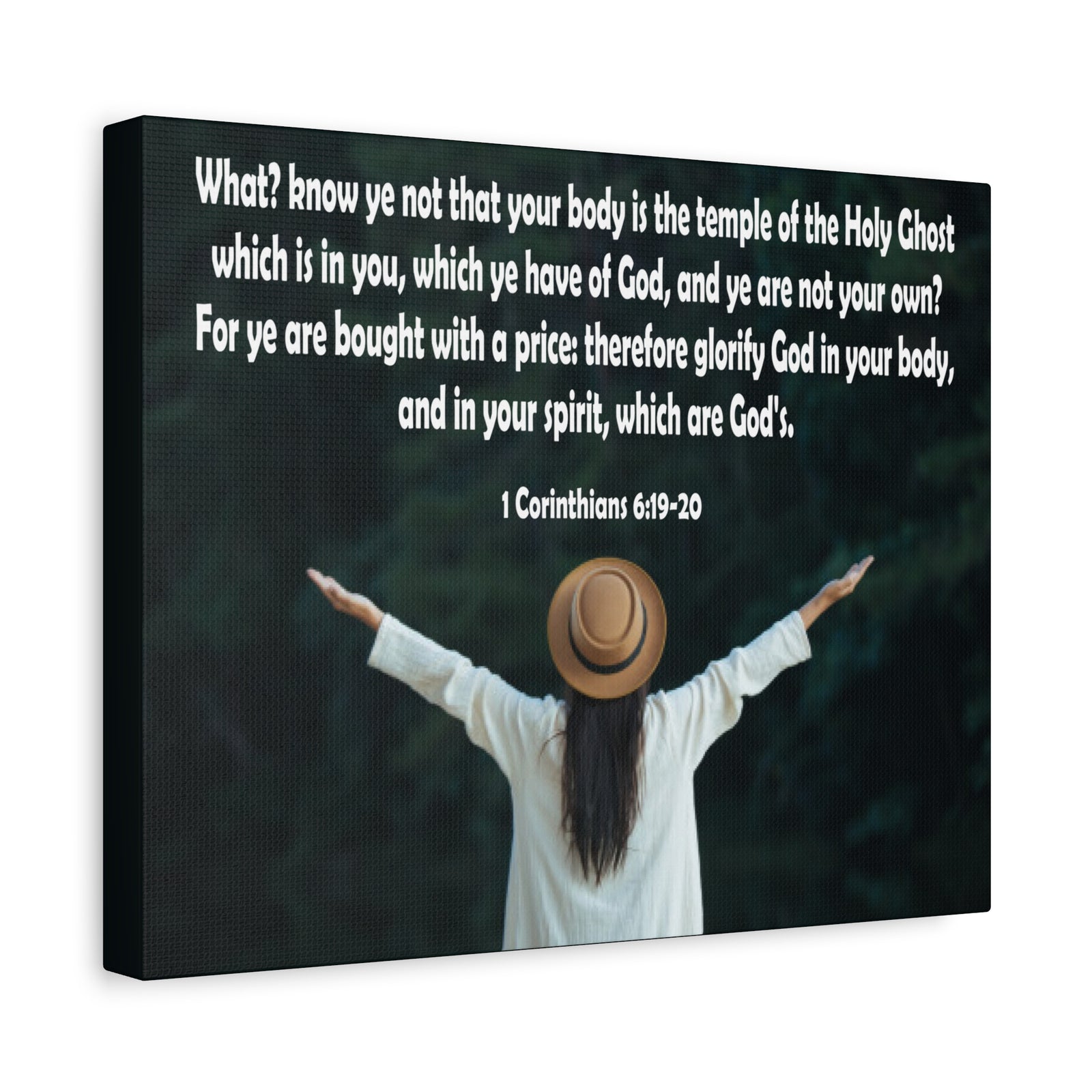 Bible Verse Canvas You Are Not Your Own 1 Corinthians 6:19-20 Christian Home Décor Wall Art Scripture Ready to Hang Faith Print-Express Your Love Gifts