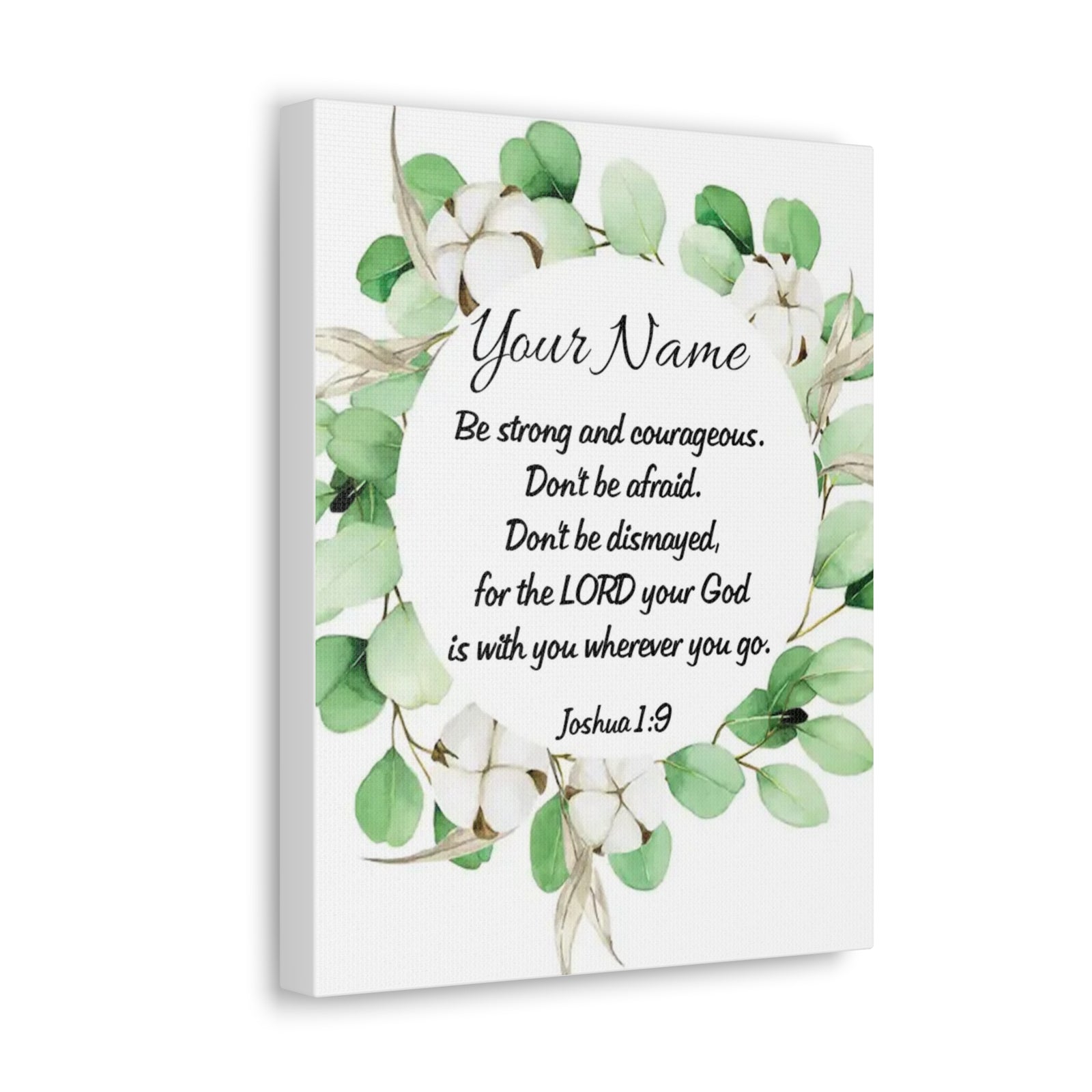 Scripture Walls Personalized Joshua 1:9 Bible Chapter Canvas Christian Wall Art Ready to Hang-Express Your Love Gifts