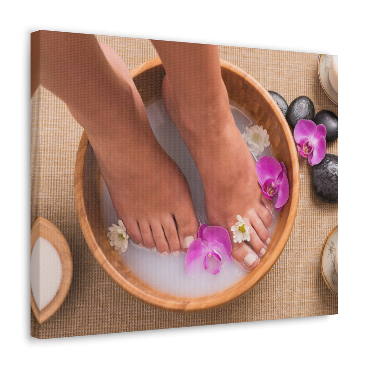 Footbath With Orchid Forest Floral Nature Photography Canvas Wall Art for Home Decor Ready-to-Hang-Express Your Love Gifts