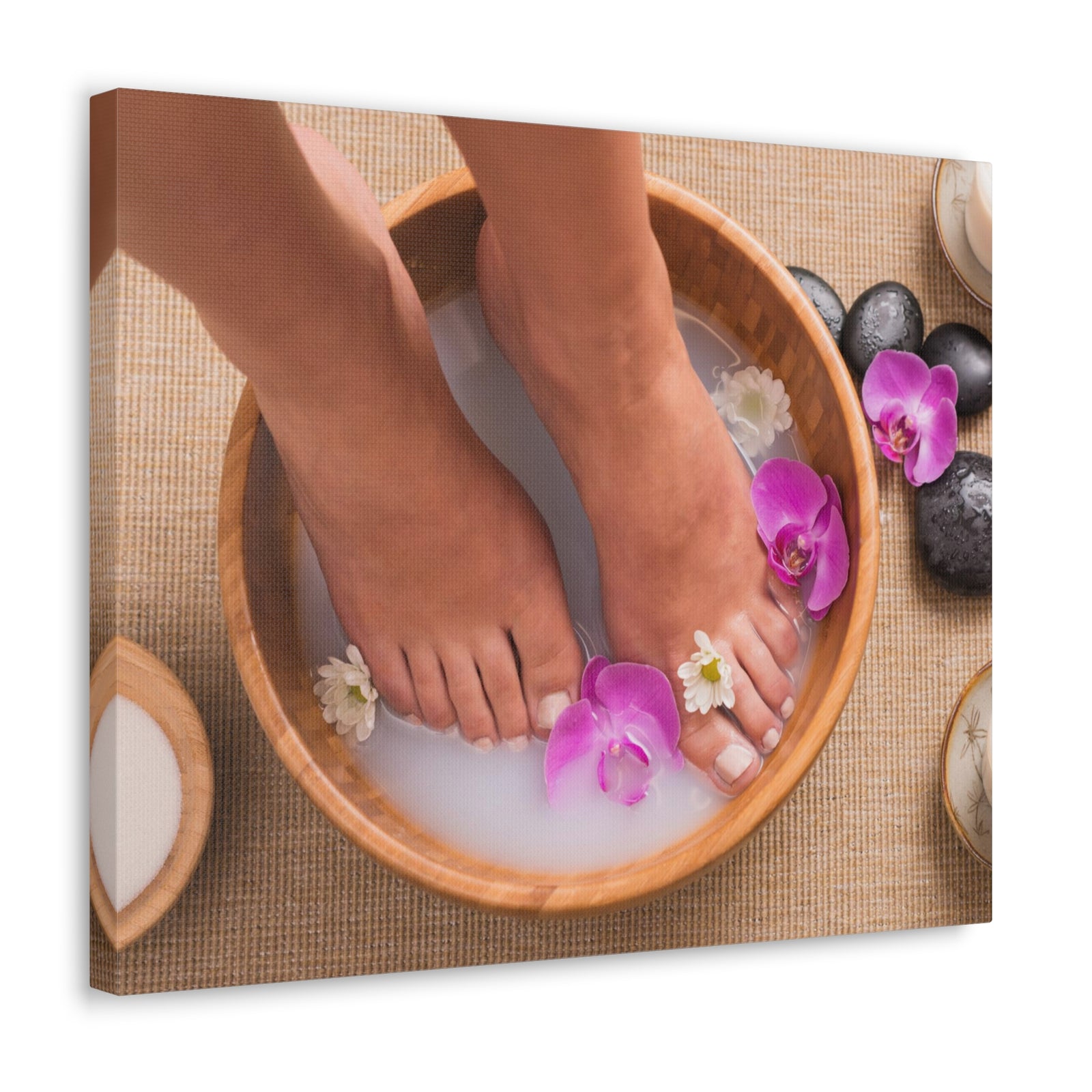 Footbath With Orchid Forest Floral Nature Photography Canvas Wall Art for Home Decor Ready-to-Hang-Express Your Love Gifts