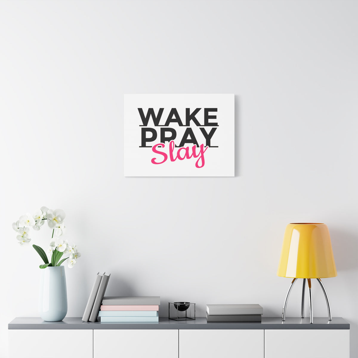 Scripture Walls Wake Pray Slay Psalm 143:8 Christian Wall Art Print Ready to Hang-Express Your Love Gifts