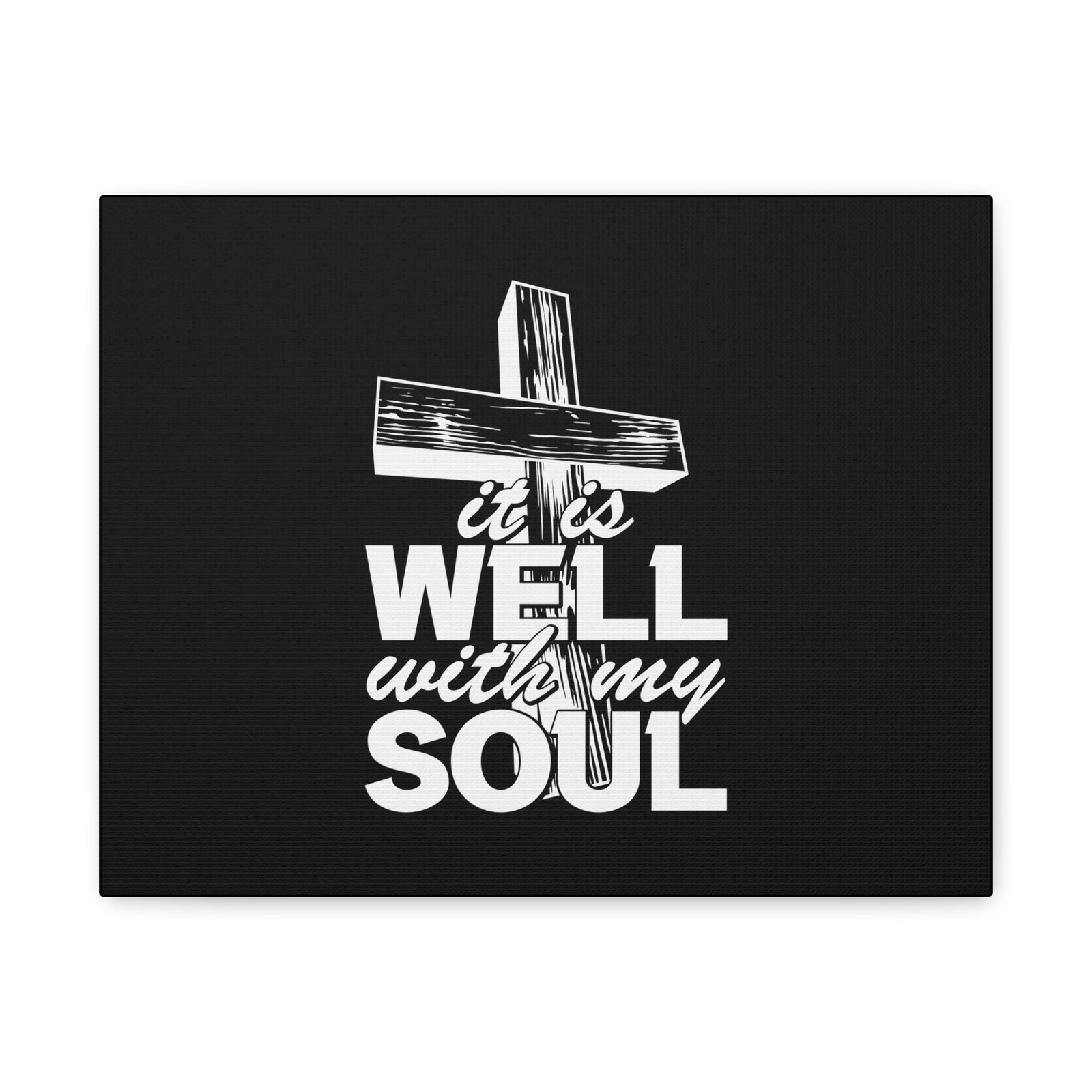 Scripture Canvas Well With My Soul Psalm 42:7 Cross Christian Wall Art Bible Verse Print Ready to Hang-Express Your Love Gifts
