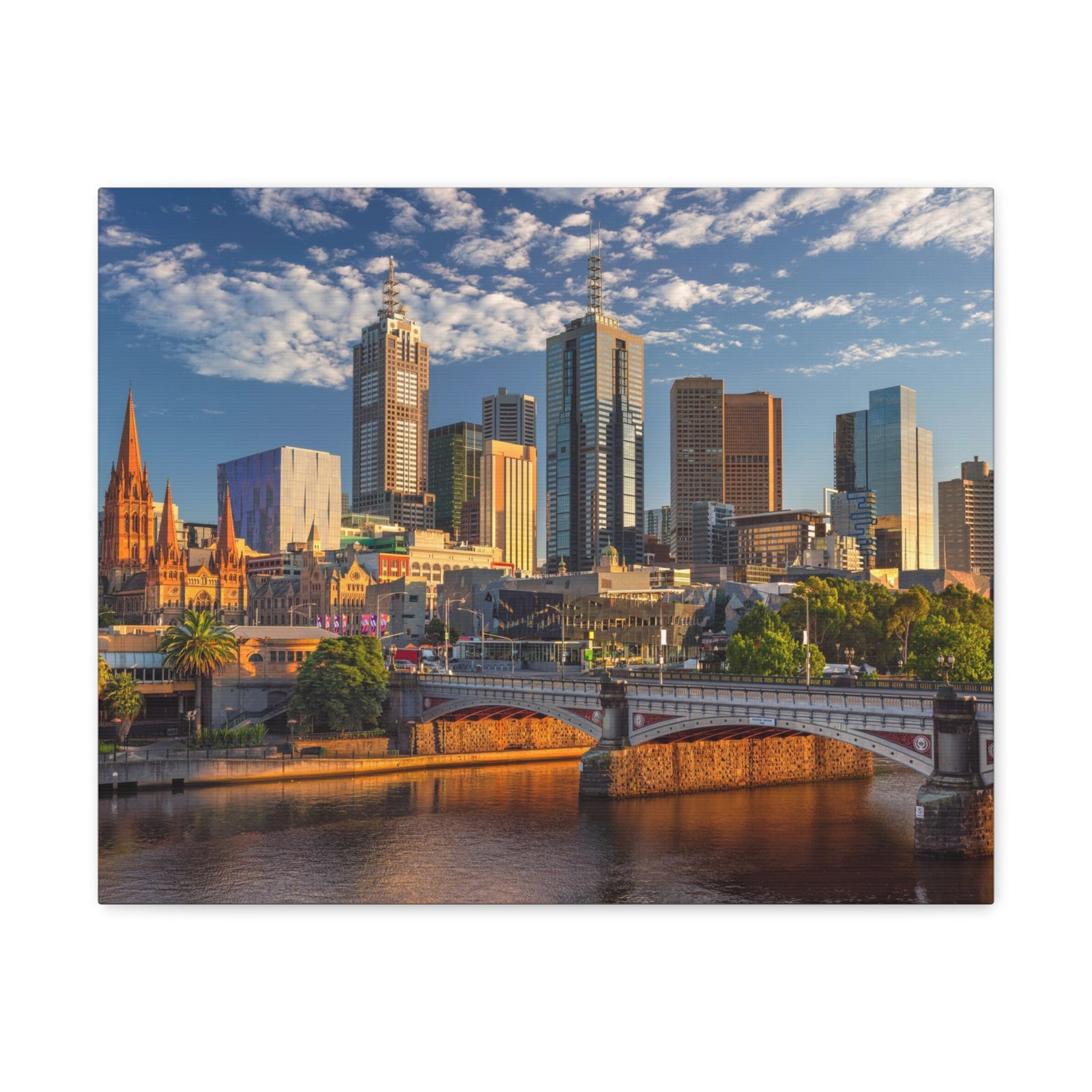 Melbourne Daytime Skyline Canvas Artwork High-Quality Breathtaking Stunning Cityscape for Home Decor Ready to Hang-Express Your Love Gifts