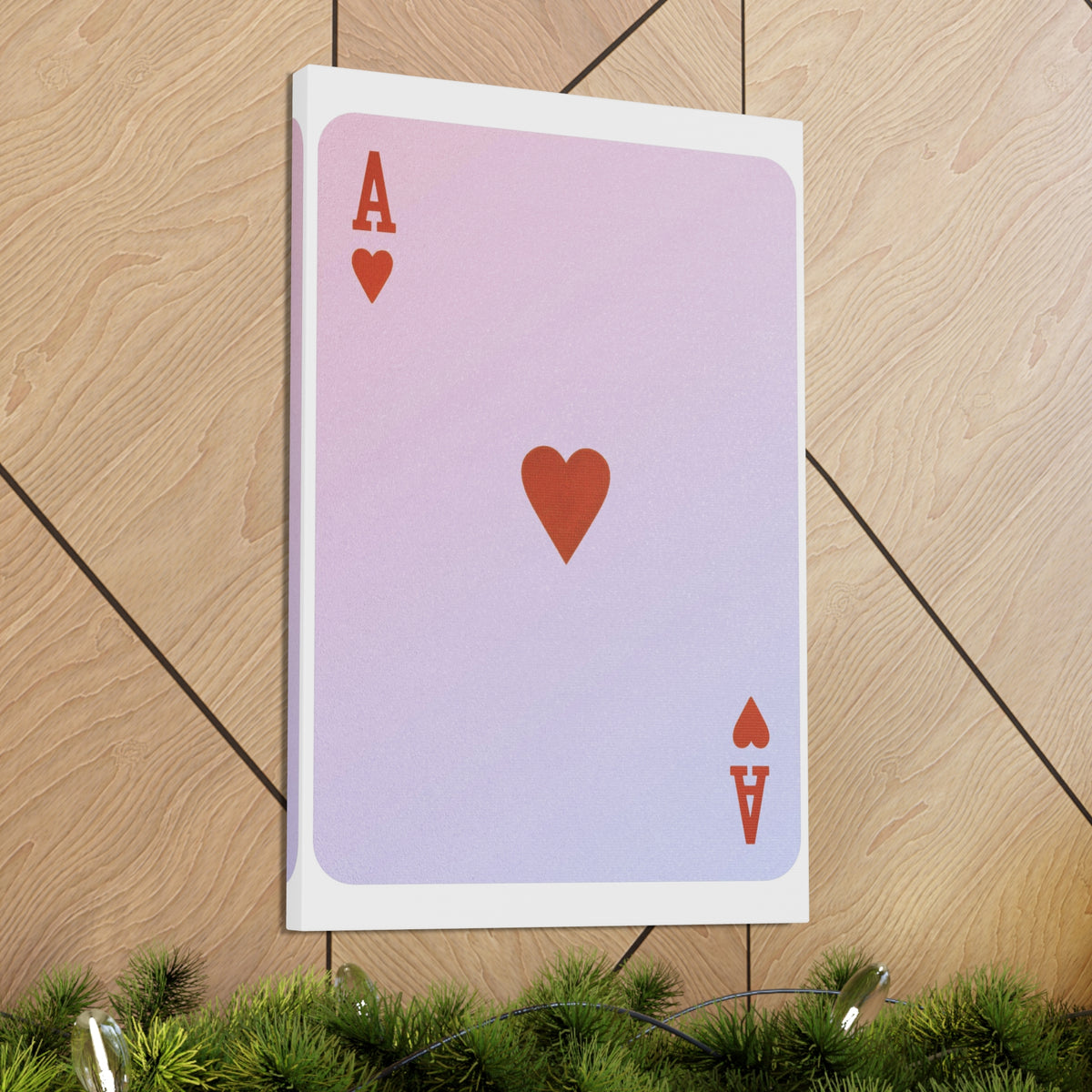 Ace Of Hearts Playing Card Canvas Wall Art for Home Decor Ready-to-Hang-Express Your Love Gifts