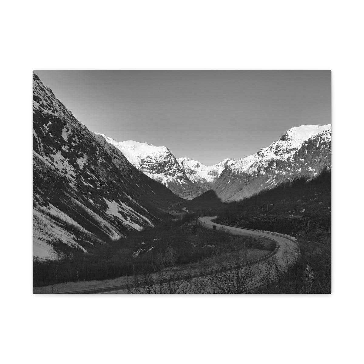 Forest Mountain Black And White Nature Wilderness Photography Canvas Wall Art for Home Decor Ready-to-Hang-Express Your Love Gifts