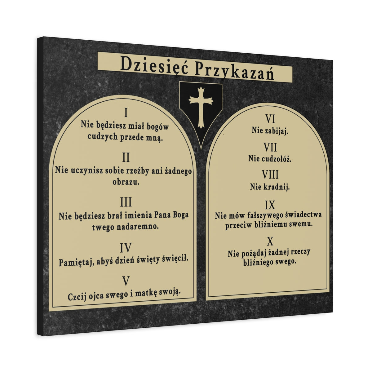 Scripture Walls Dziesięć Przykazań Ten Commandments Polish Bible Verse Canvas Christian Wall Art Ready to Hang Unframed-Express Your Love Gifts