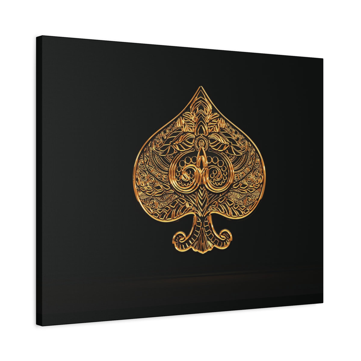 3D Gold Spades Playing Card Canvas Wall Art for Home Decor Ready-to-Hang-Express Your Love Gifts