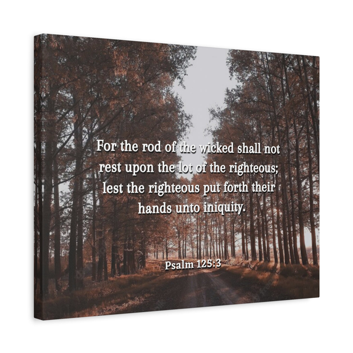 Scripture Canvas Righteous Psalm 125:3 Christian Wall Art Bible Verse Print Ready to Hang-Express Your Love Gifts