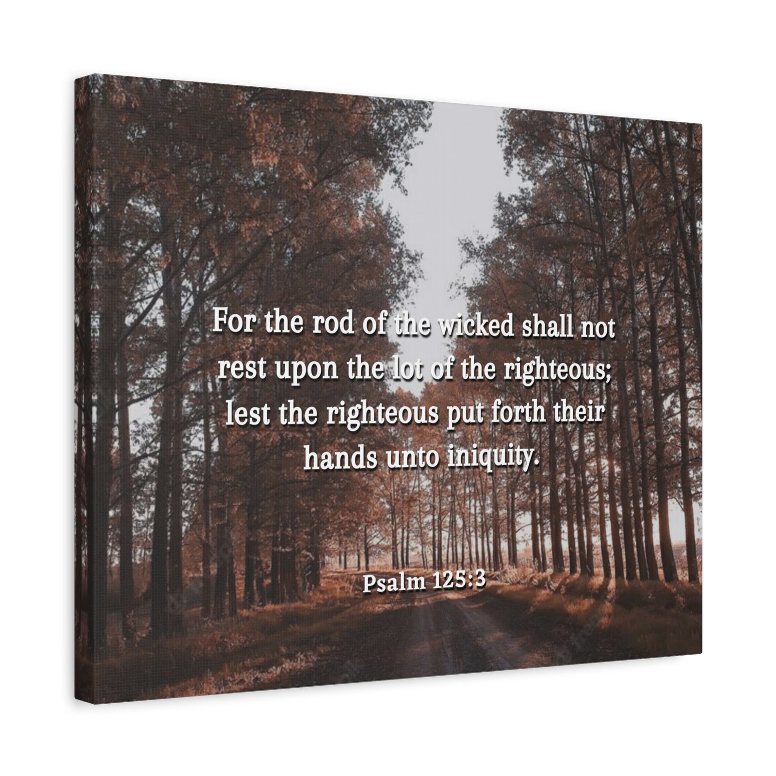 Scripture Canvas Righteous Psalm 125:3 Christian Wall Art Bible Verse Print Ready to Hang-Express Your Love Gifts