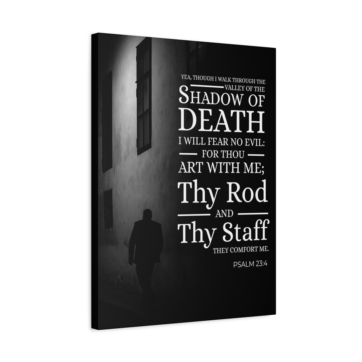 Scripture Canvas Shadow of Death Psalm 23:4 Christian Wall Art Bible Verse Print Ready to Hang-Express Your Love Gifts